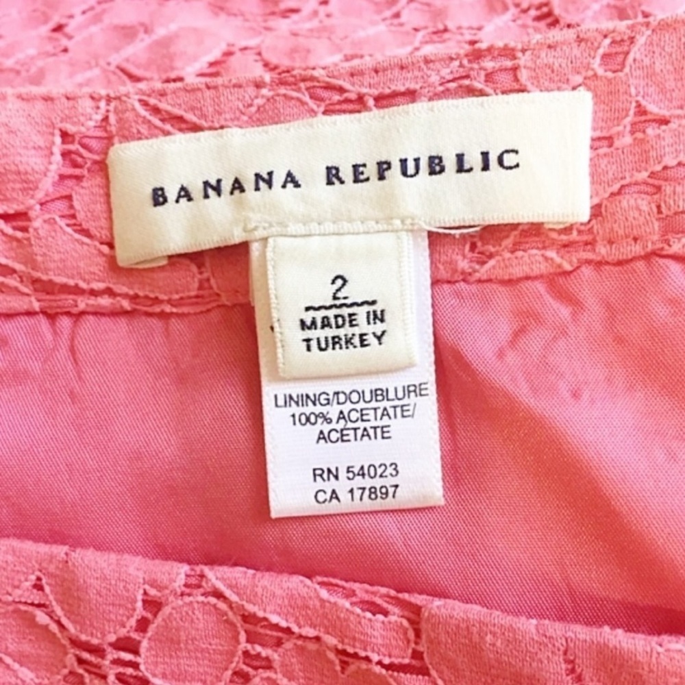 Banana Republic Coral Pink Lace A-Line Skirt – Size 2 - Picture 4 of 6